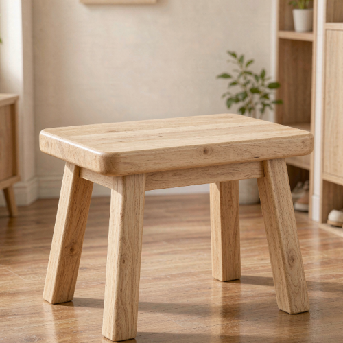 Natural wood small stool